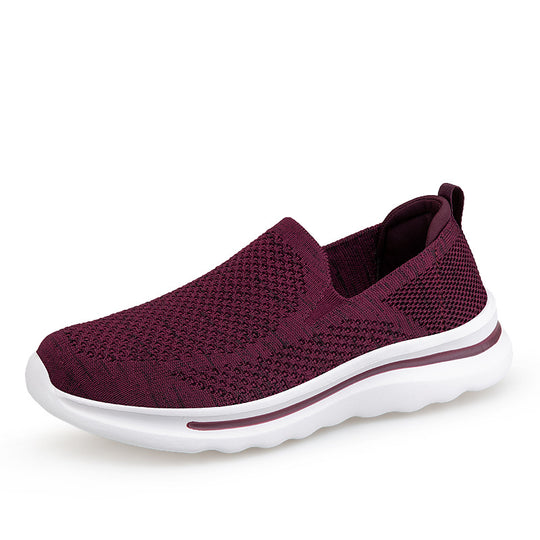 Damen Komfortable Slip-On Sneakers mit atmungsaktivem Strickoberteil R&B