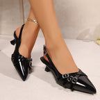 Damen Slingback-Pumps mit elegantem Riemen und hochwertigem Glanz R&B