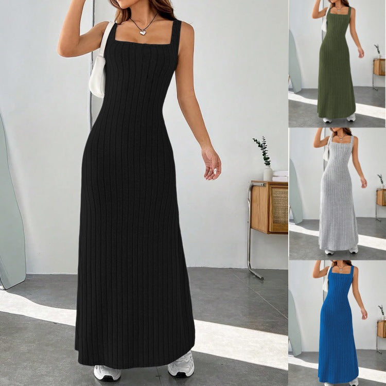 Damen Maxikleid mit figurbetonendem Schnitt und raffinierten Rippstrukturen R&B