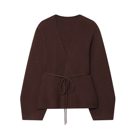 Damen Strickjacke mit eleganter Taillierung und V-Ausschnitt R&B