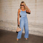 Damen Denim-Latzhose im lässigen Weit-Schnitt R&B