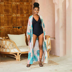 Damen Strandkimono mit floralem Muster R&B