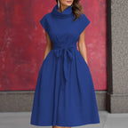 Damen Kleid mit schicker, geraffter Kapuze und praktischen Taschen R&B