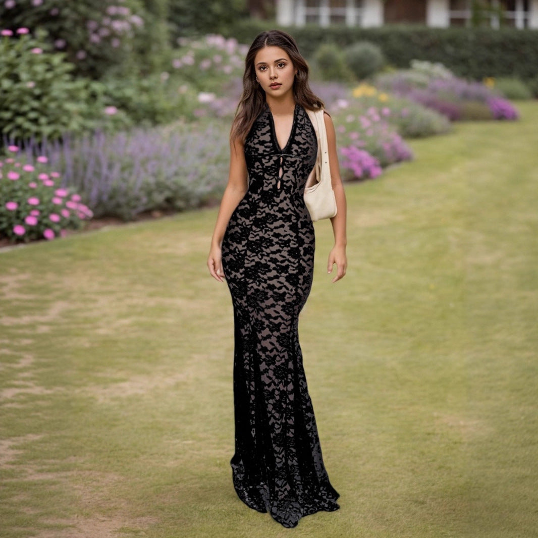 Damen Elegantes Langarmkleid mit asymmetrischer Drapierung R&B