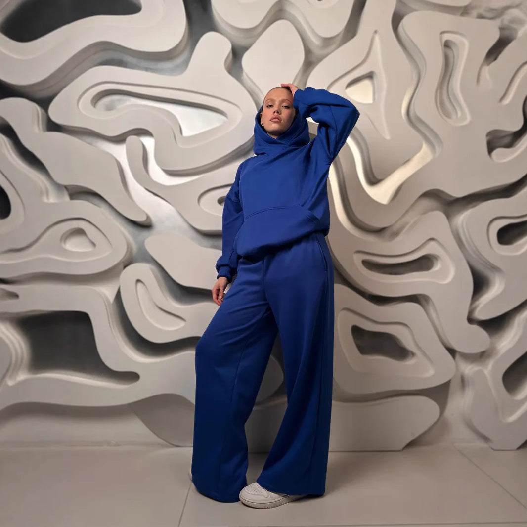 Damen lässiges Kapuzen-Set mit weitem Schnitt R&B