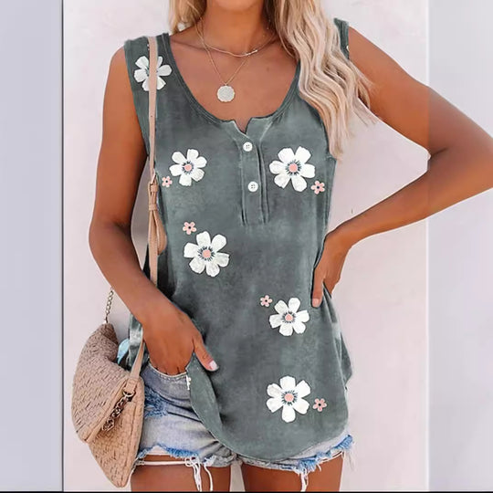 Damen Modische Blumenmuster Bluse R&B