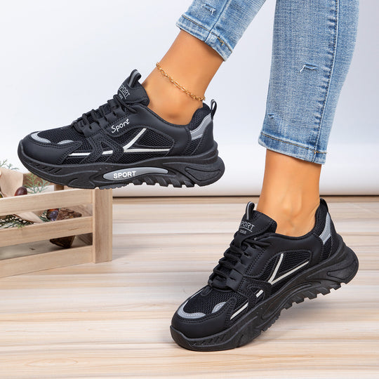 Damen Sportliche Sneakers mit atmungsaktiver Mesh-Konstruktion und stoßdämpfender Sohle R&B