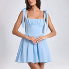 Damen Verspieltes Minikleid mit eleganten Rüschendetails und Schleifen R&B