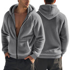 Herren Kuschelige Trainingsjacke mit Kapuze und weichem Fleece-Futter R&B