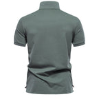 Herren Poloshirt mit floralen Ornamenten und klassischem Kragen