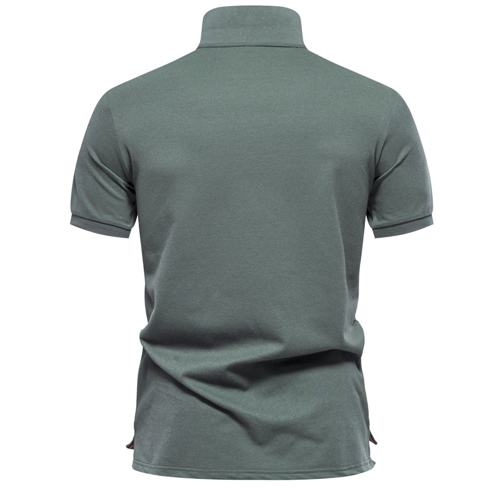 Herren Poloshirt mit floralen Ornamenten und klassischem Kragen