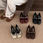 Damen Ballerinas mit verspieltem Schleifen-Design und modischem Riemen R&B