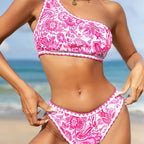 Damen Einseiter Bikini mit floralen Mustern und modernem Schnitt R&B