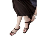 Damen elegante Flachsandalen mit verstellbarem Riemendesign R&B