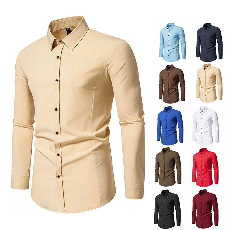 Herren modisches Langarmhemd mit elegantem Schnitt R&B