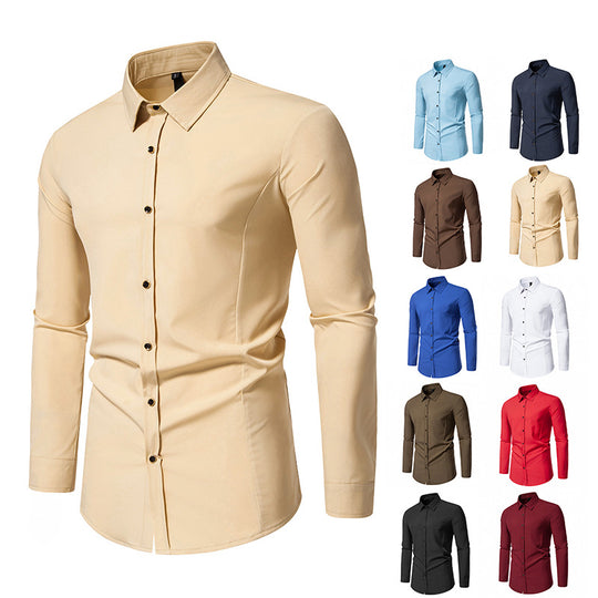 Herren modisches Langarmhemd mit elegantem Schnitt R&B