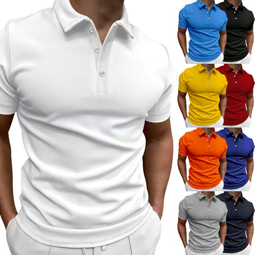 Herren nan schlank geschnittenes Stretch-Poloshirt mit Kentkragen und elastischem Saum R&B
