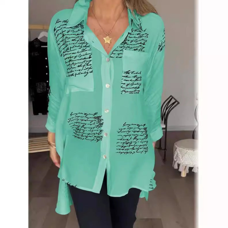 Damen Bluse mit modernem Schreibdesign und lockerer Passform R&B