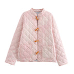 Damen gesteppte Jacke mit praktischen Taschen und Knopfdetails R&B