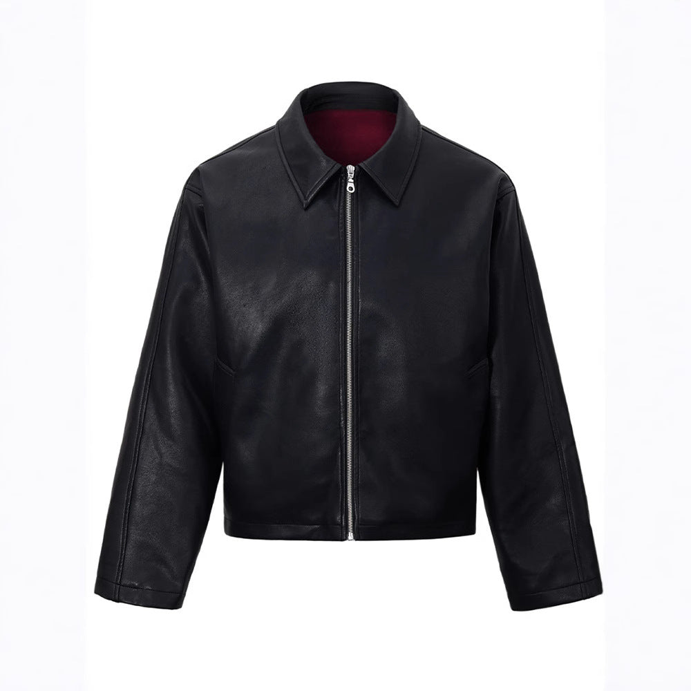 Herren Kunstjacke Locker Reißverschluss