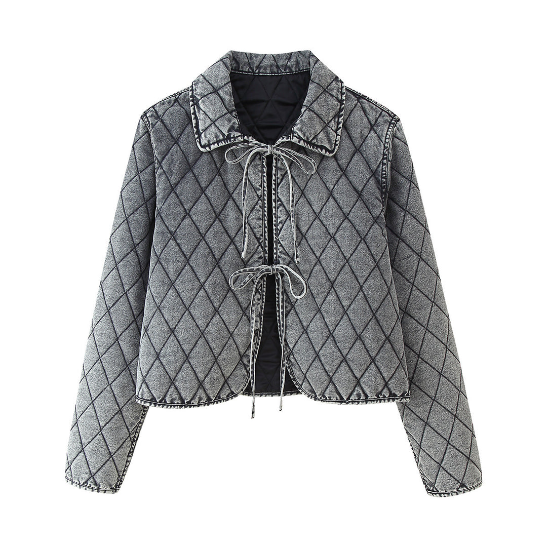 Damen gesteppte Übergangsjacke mit verstellbarem Taillenzug R&B