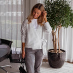 Damen Wickelstrickjacke mit dekorativem Bindegürtel und lässigem Schnitt R&B