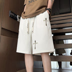 Herren lässige Shorts mit einzigartigen Stickdetails und atmungsaktiver Passform