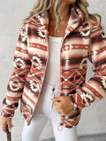 Damen Fleecejacke mit geometrischem Muster und hochwertiger Verarbeitung R&B