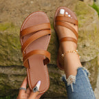 Damen Komfortable Riemensandalen mit mehreren geflochtenen Riemen R&B