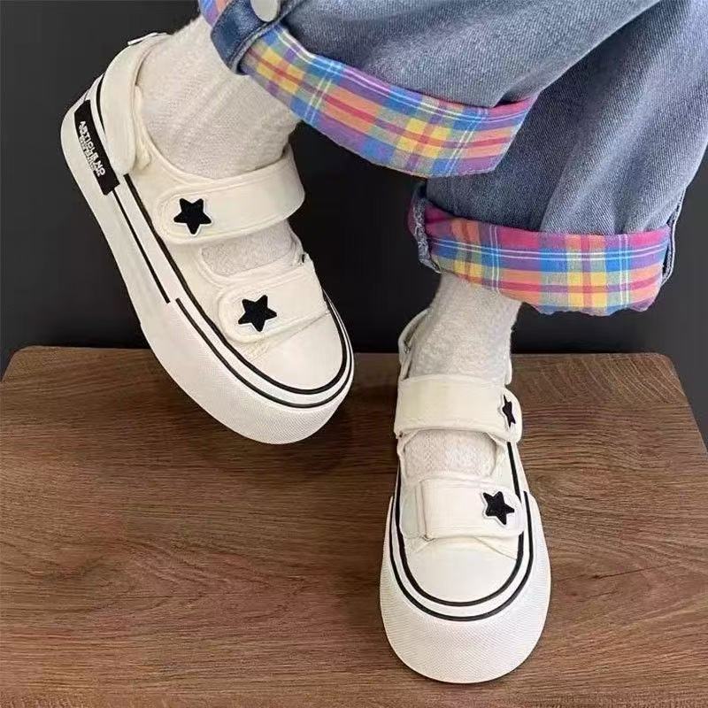 Damen Sneaker mit doppeltem Klettverschluss und verspielter Sternapplikation R&B