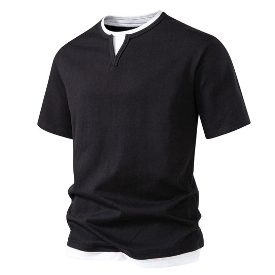 Herren Kurzarmshirt mit modernem Stehkragen R&B