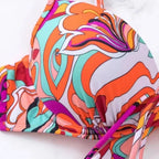 Damen Zweiteiliges Bikini-Set mit hochgezogenem Höschen und verstellbaren Trägern R&B