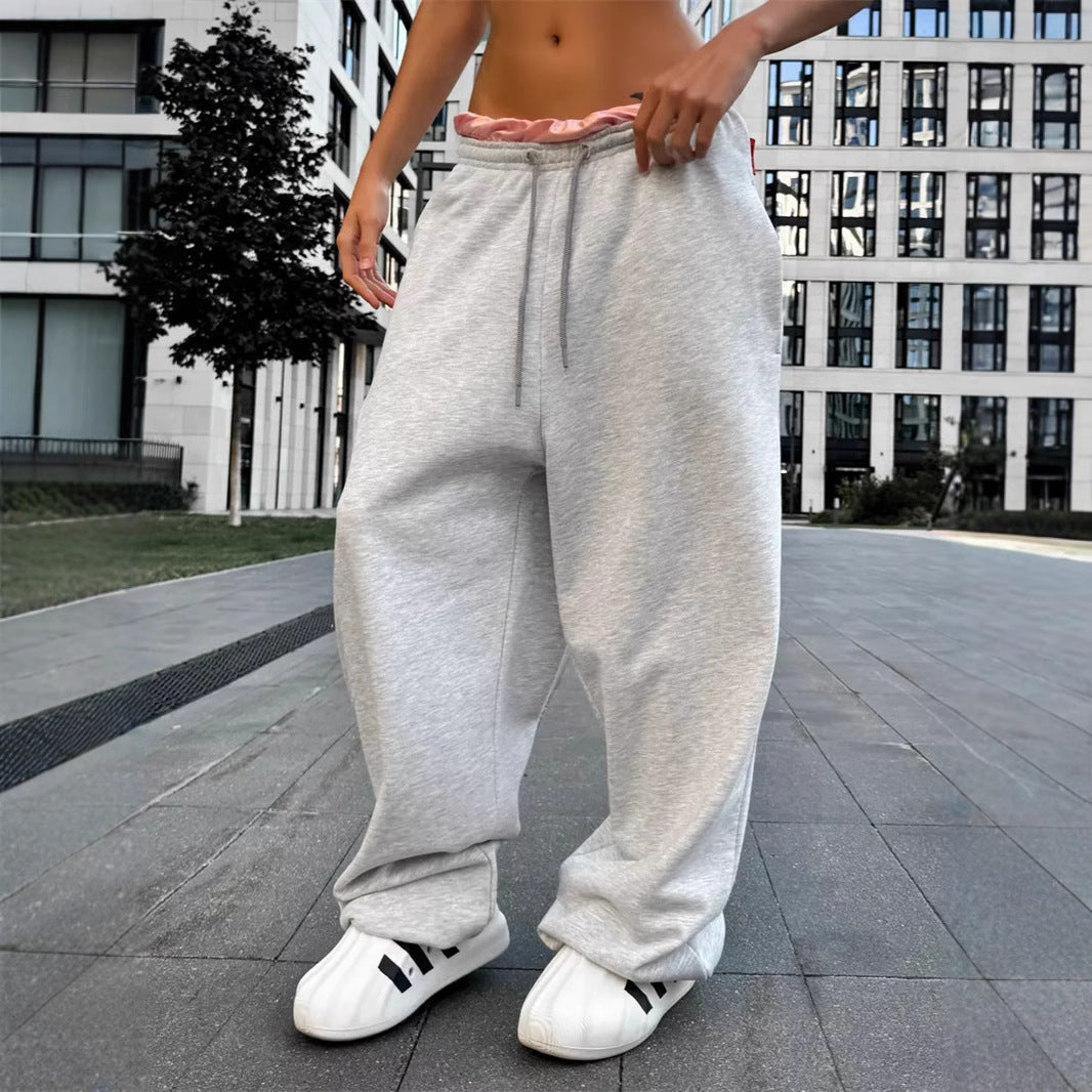 Damen Bequeme Freizeithose mit weitem Schnitt und elastischem Bund R&B