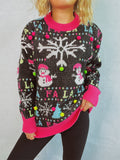 Damen festlicher Pullover mit bunten 3D-Applikationen und motivischem Design R&B