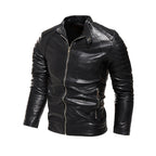 Herren Kunstlederjacke mit strukturierten Einsätzen R&B
