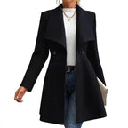 Damen schicke Übergangsjacke mit weitem Kragen R&B