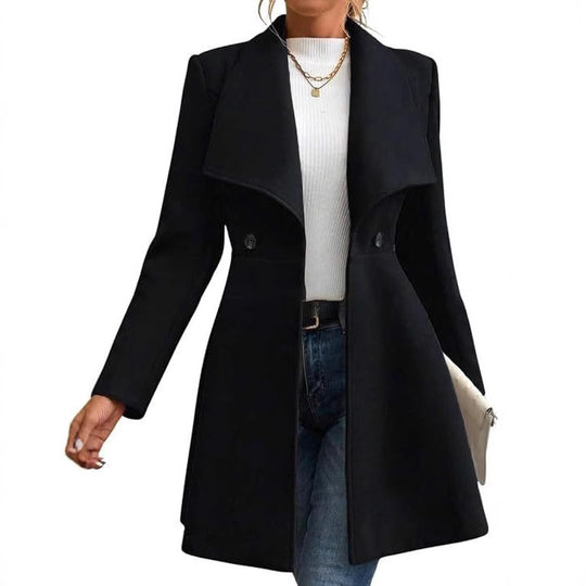 Damen schicke Übergangsjacke mit weitem Kragen R&B