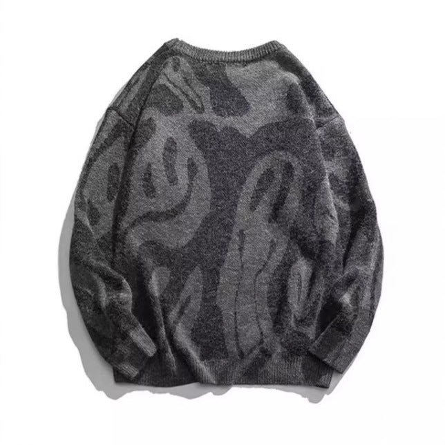 Damen Lässiger Pullover mit modernem Print und lockerer Passform R&B