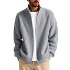 Herren Strickjacke mit hohem Kragen und praktischem Reißverschluss R&B