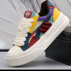 Damen Modische Plattform Sneakers mit einzigartigen grafischen Mustern und bequemer Sohle R&B