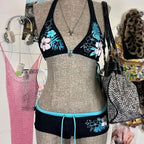 Damen-Bikini-Set mit floralem Design und verstellbaren Trägern R&B