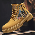 Damen Modische Schnürstiefel mit einzigartigem floralen Design und robustem Profil R&B