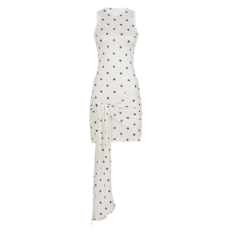 Damen Mini-Kleid mit Rüschendetails und R&Brnen Punktmustern R&B