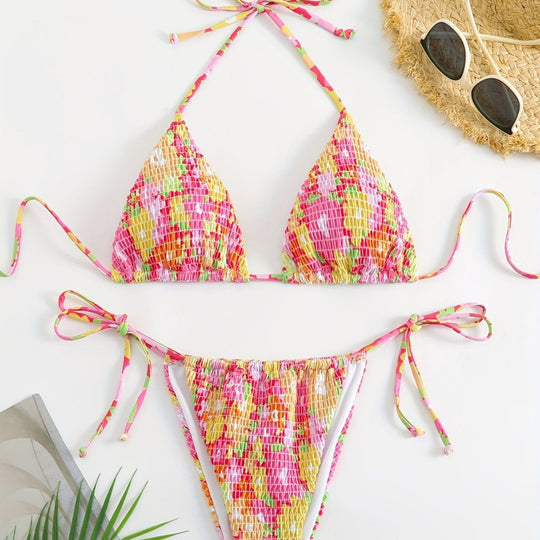 Damen Triangel-Bikini-Set mit floralem Design R&B