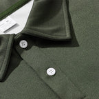 Herren sportlicher Langarm-Polo mit modernem Design und Kontrastärmel R&B