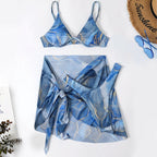 Damen Bikiniset mit eleganter Wickelrock-Optik und raffinierter Raffung R&B