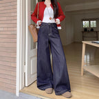 Damen Weite Denim-Hosen im modernen Schnitt mit hohem Bund R&B
