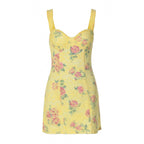 Damen Figurbetontes Sommerkleid mit Blumendruck und Herz-Ausschnitt R&B