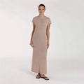 Damen Maxikleid mit strukturiertem Strickmuster und leichtem Gewicht R&B