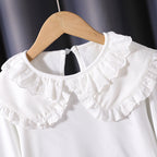 Mädchen Bluse mit romantischem Rüschensaum R&B